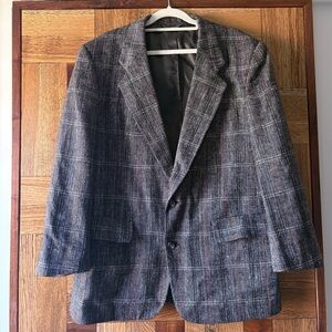 Christian Dior | Vintage Men’s Silk Blazer 43S 100% Silk Glen Plaid Sport Coat